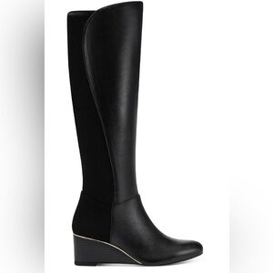 BRAND NEW Alfani Womens Beverly  Leather Tall Wedge Boots Size 6M
